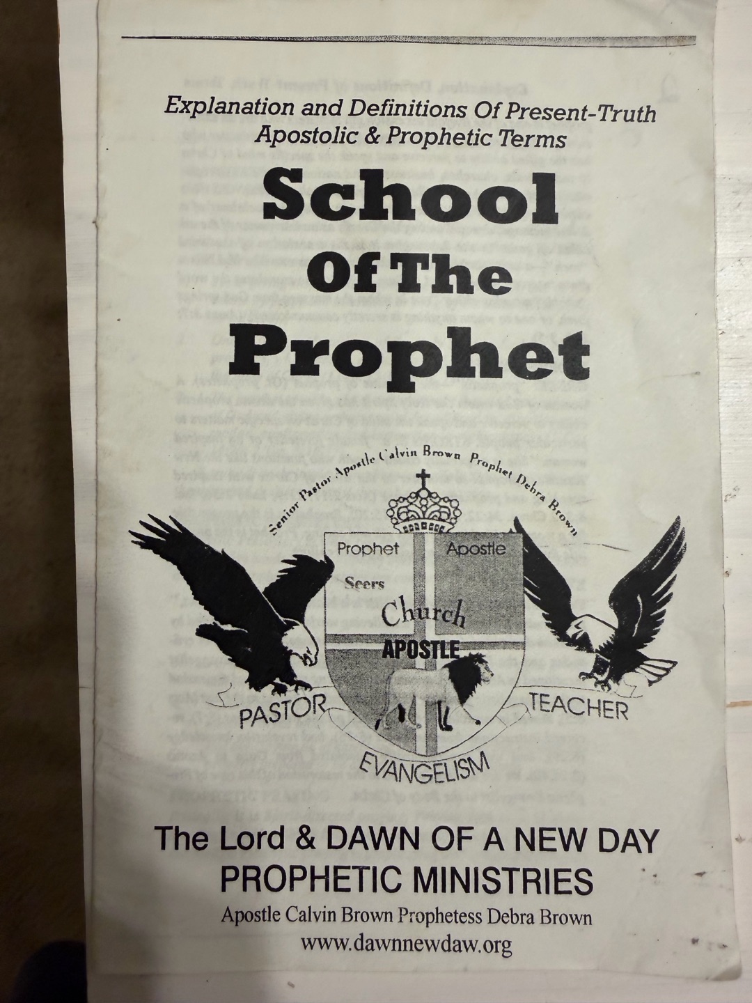 School of the Prophet official book cover